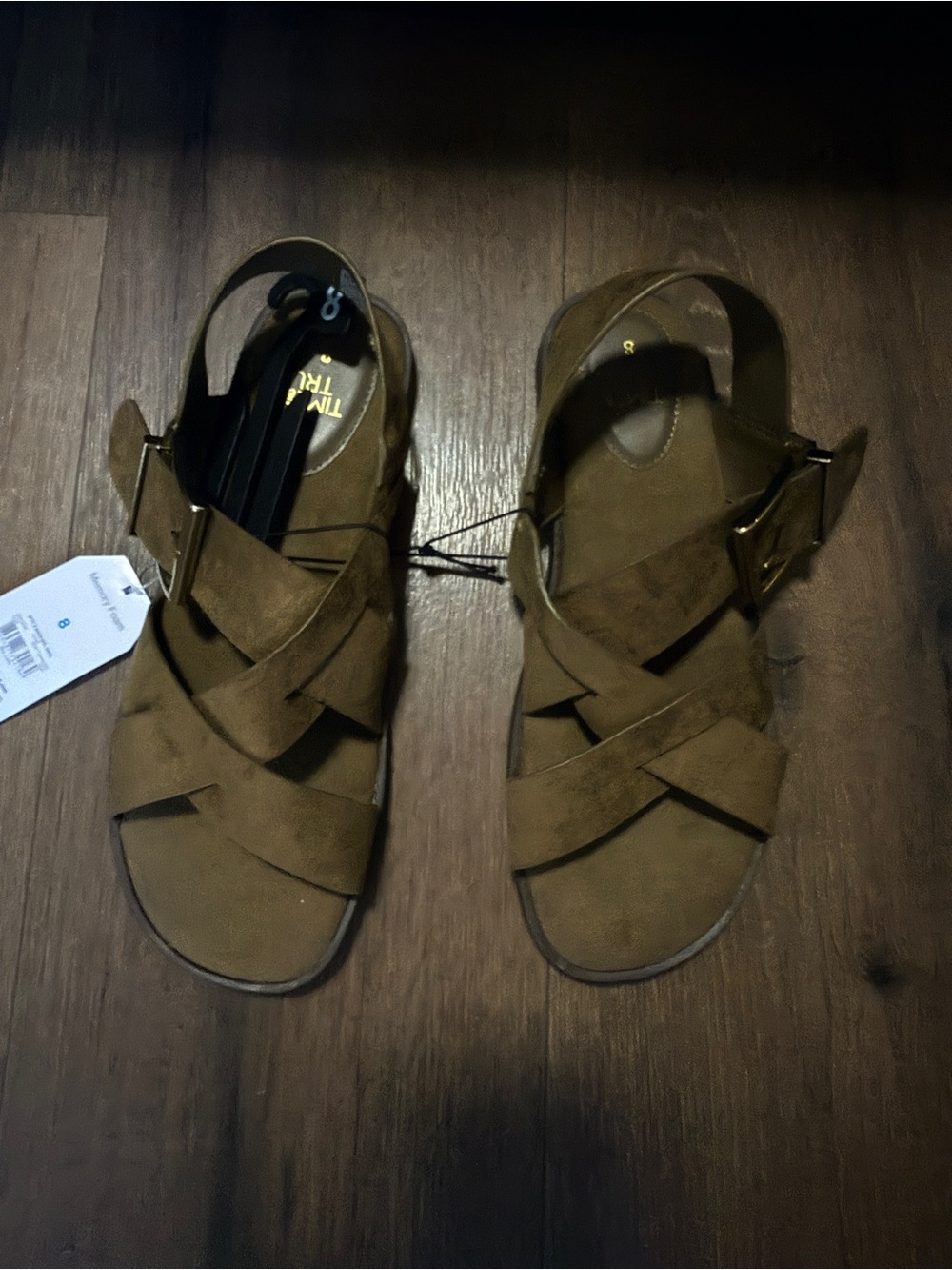 NWT Sz 8 & Sz 9 Time and Tru Women's X-Band Buckle Sandals